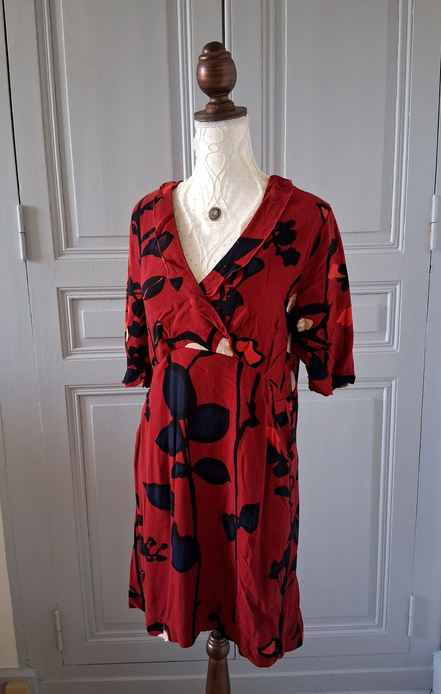 Robe graphique rétro bordeaux Captain Tortue - 40